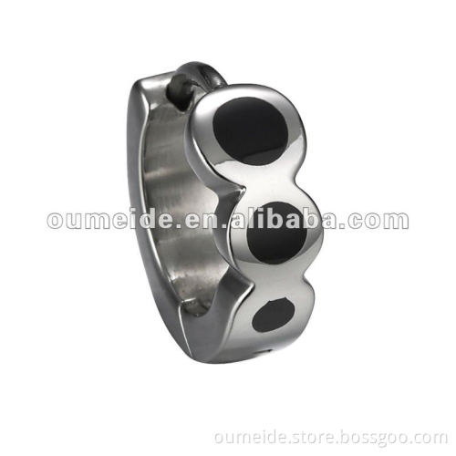 OEM/ODM Metal Factory-Black and White Hoop Earring